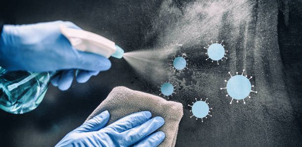 Antimicrobial Coating being applied to surface