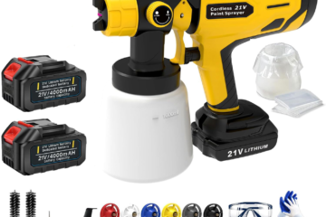 Cordless Paint Sprayer System, 600W Electric Paint Sprayer, 1000ml Large Tank, 21V Electric Paint Sprayer with 6 Nozzles, 3 Patterns, and Filter for VireXbuster coating.