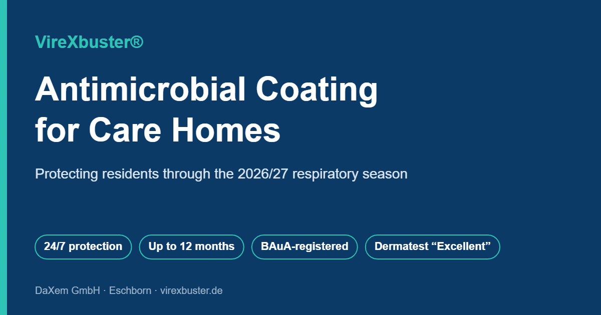 Antimicrobial coating for care homes – VireXbuster protecting handrails and high-touch surfaces in a nursing home